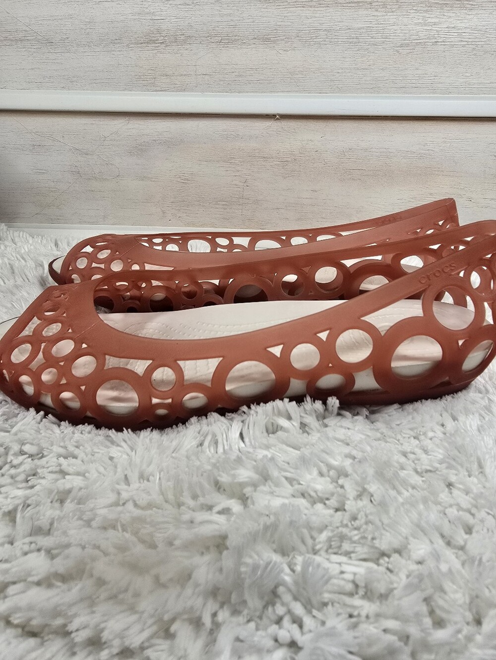 CROCS Women's Circular Cutout Flats in Terracotta - Picture 2 of 8